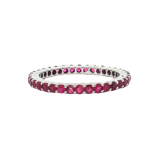 White Gold Ruby Eternity Band