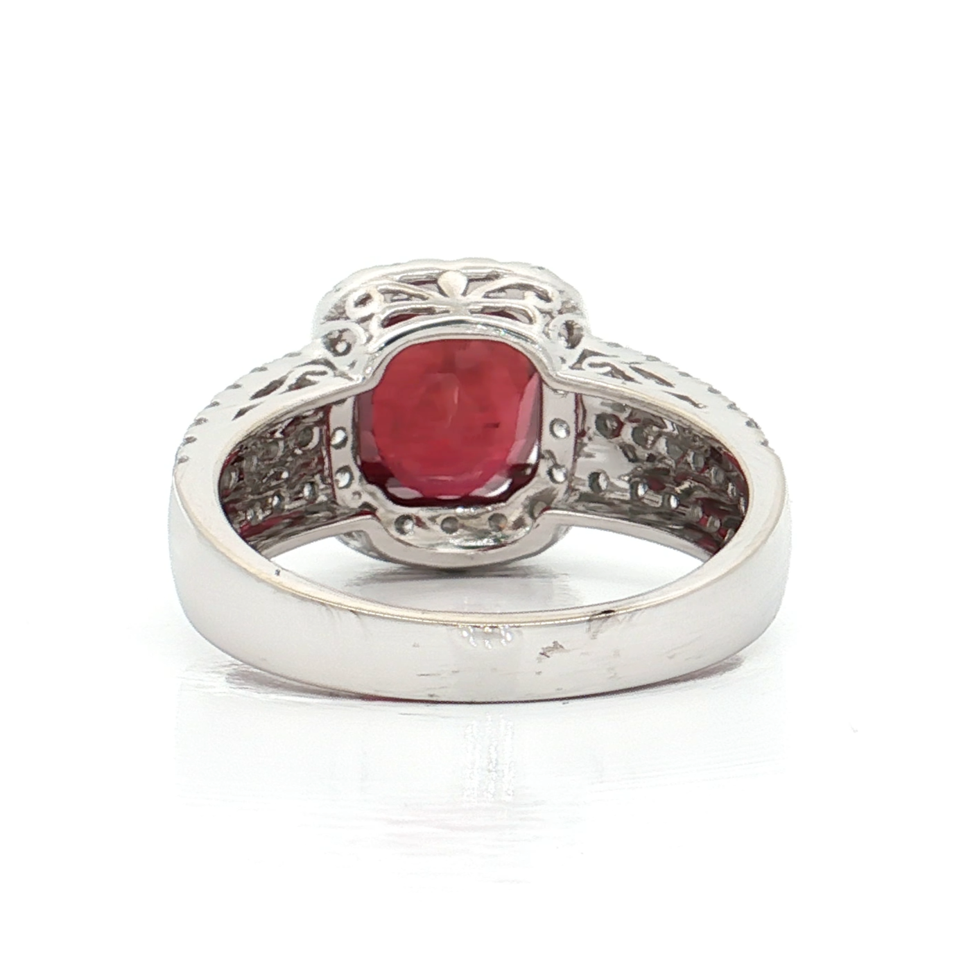 White Gold Ruby & Diamond Ring