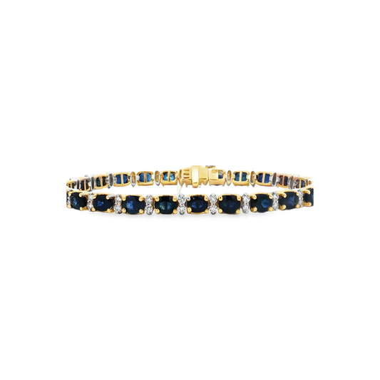 Yellow Gold Sapphire & Diamond Bracelet
