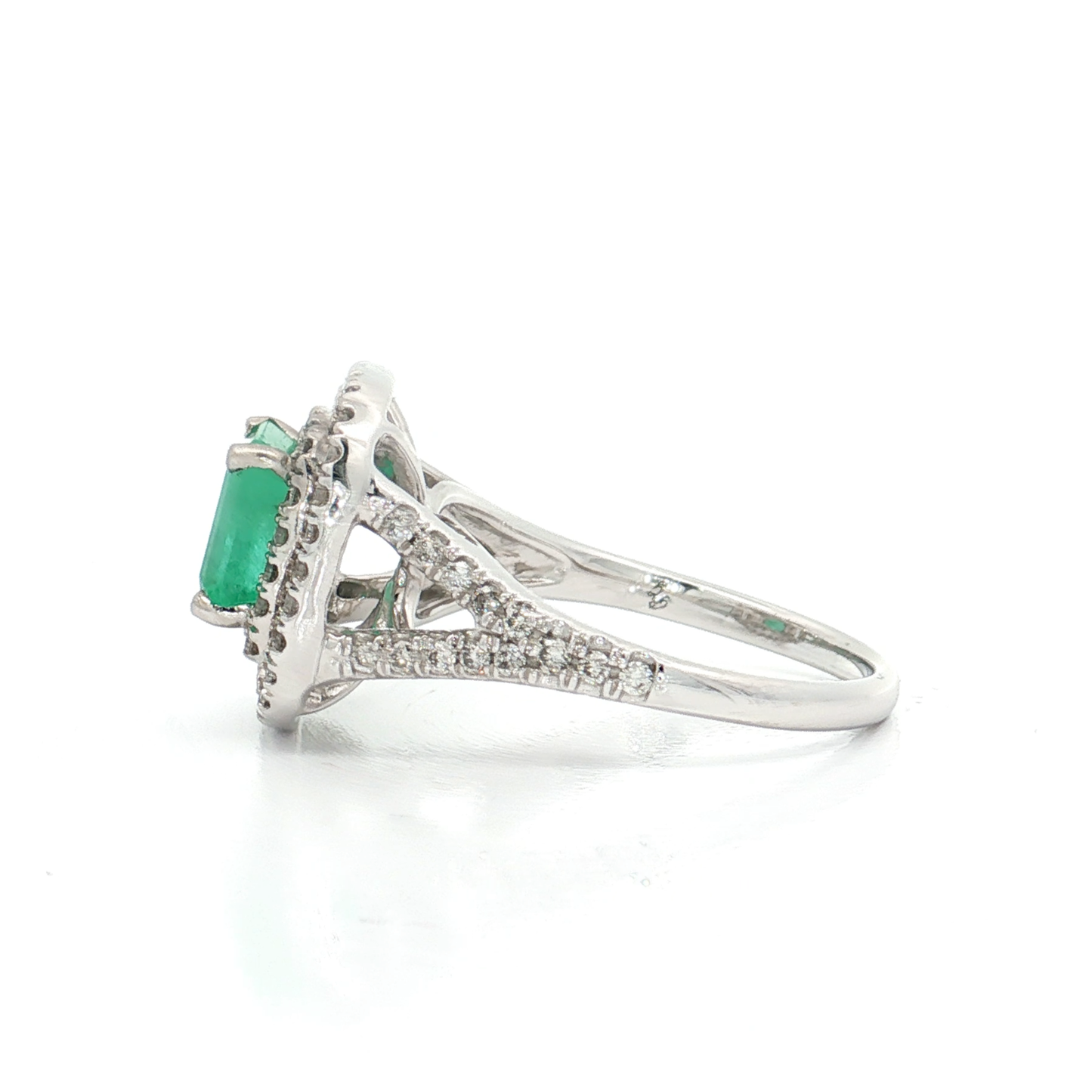 White Gold Emerald & Diamond Ring