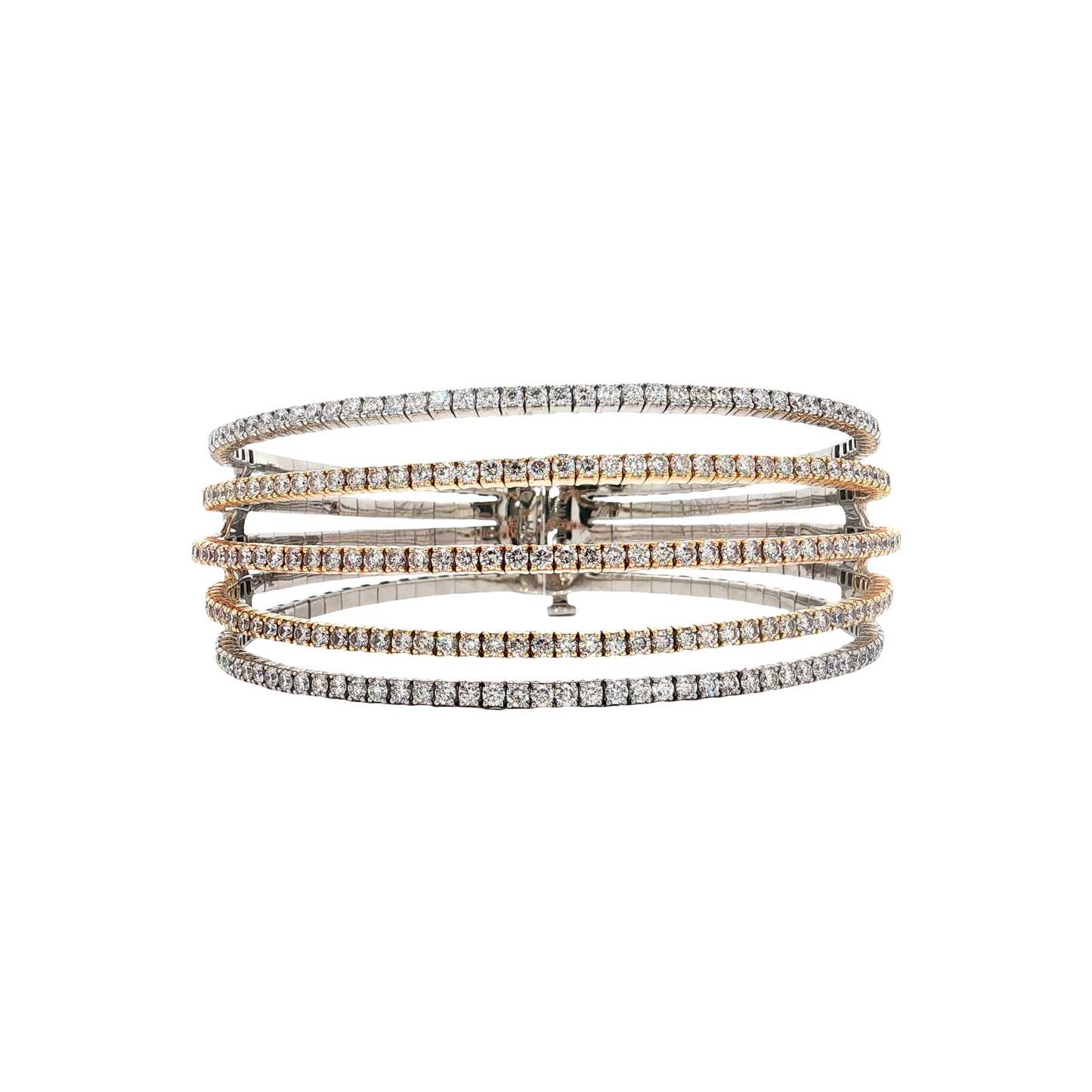 Tri-Gold Diamond Bangle