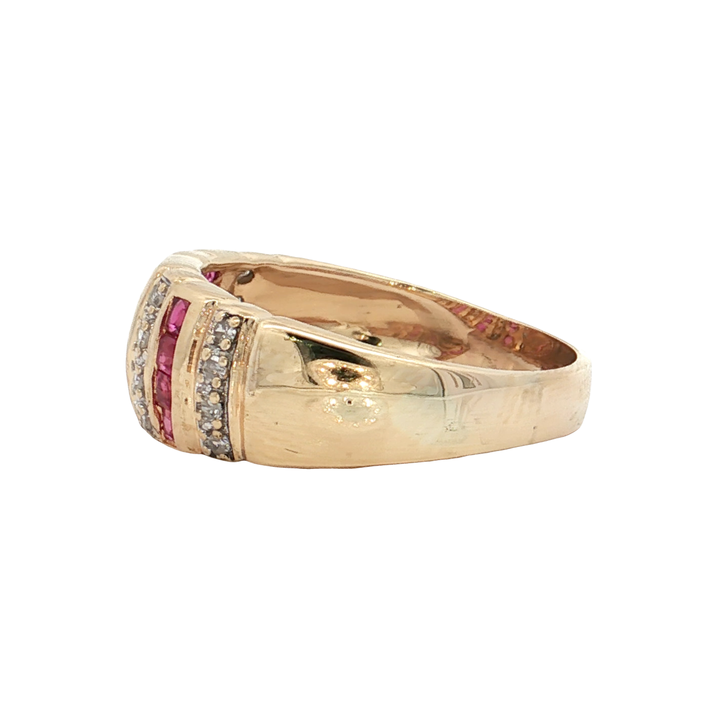 Yellow Gold Ruby & Diamond Band