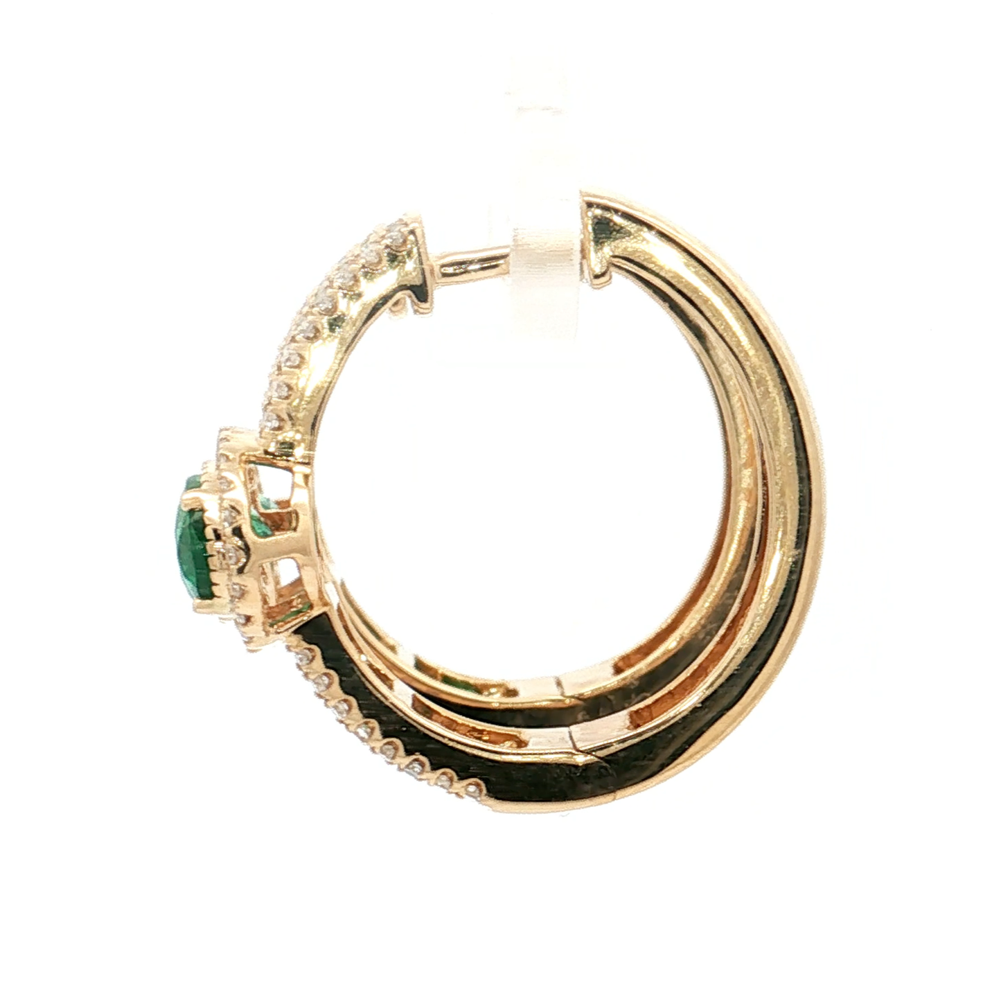 Yellow Gold Emerald & Diamond Earrings