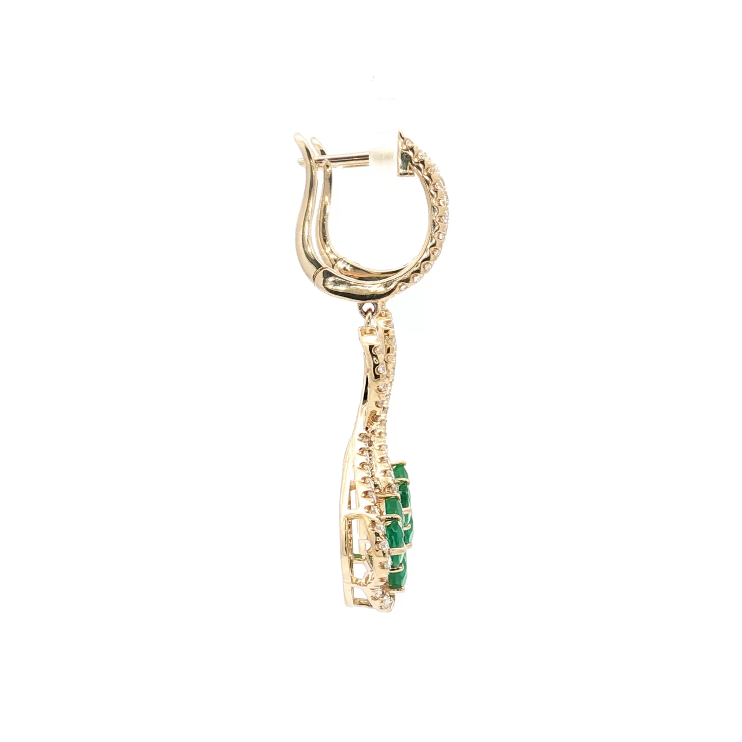 Yellow Gold Emerald & Diamond Earrings