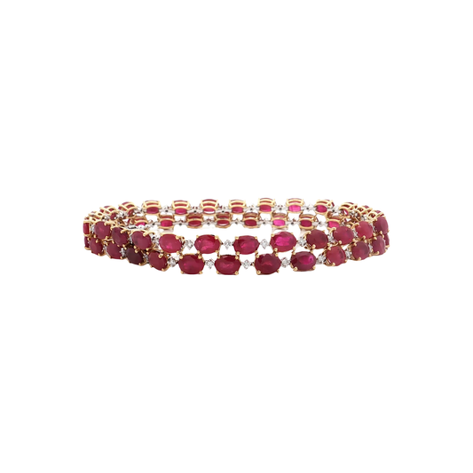 Yellow Gold Ruby & Diamond Bracelet