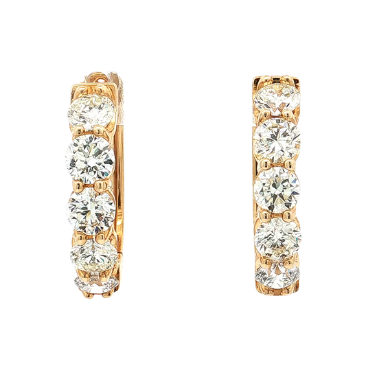 Yellow Gold Diamond Hoops