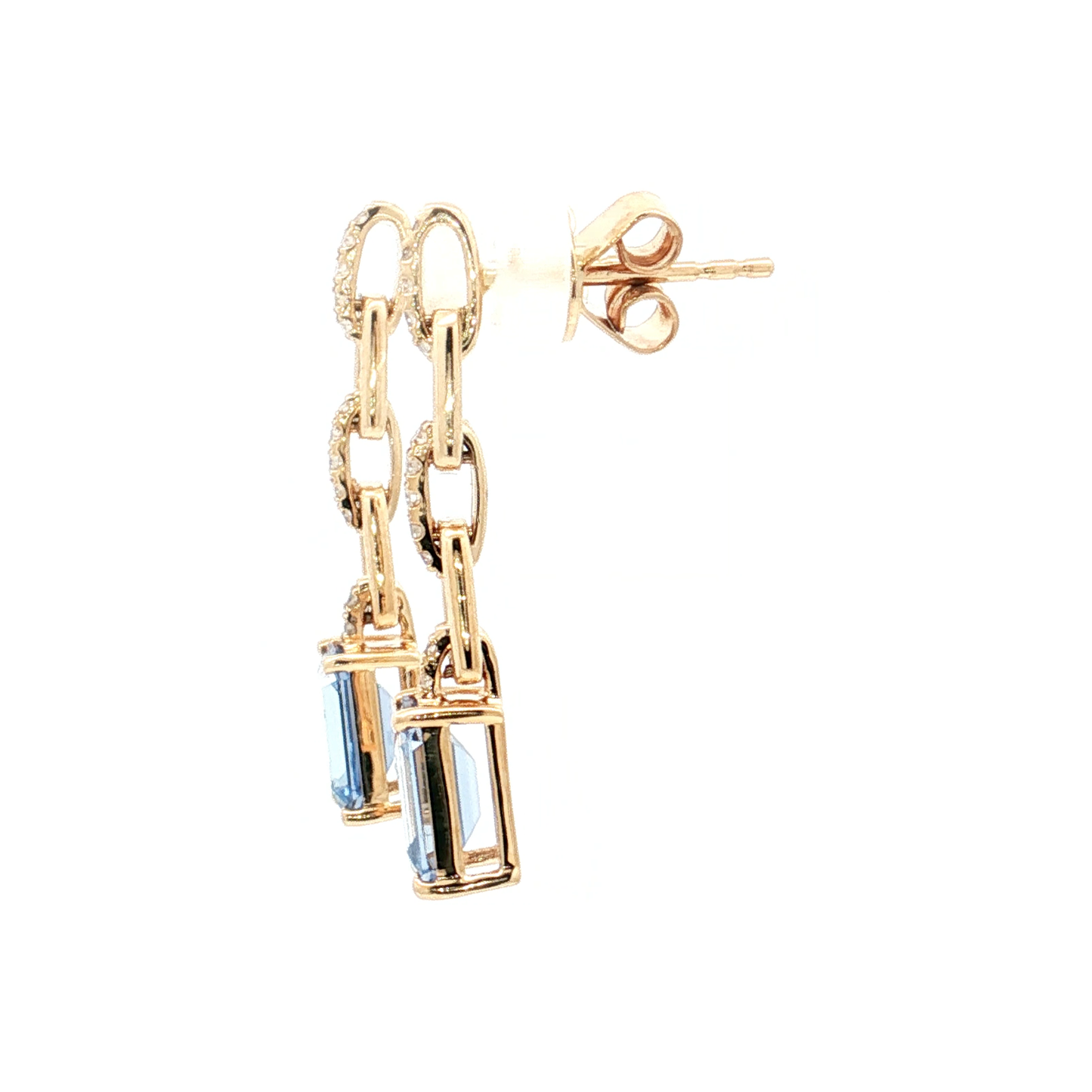 Yellow Gold Sapphire & Diamond Earrings