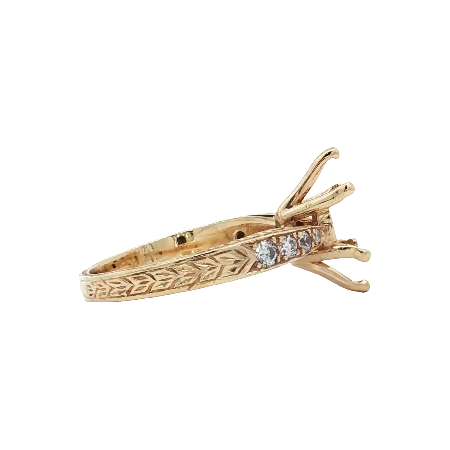 Yellow Gold Diamond Bridal Setting