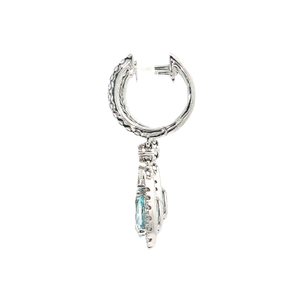 White Gold Aquamarine & Diamond Earrings