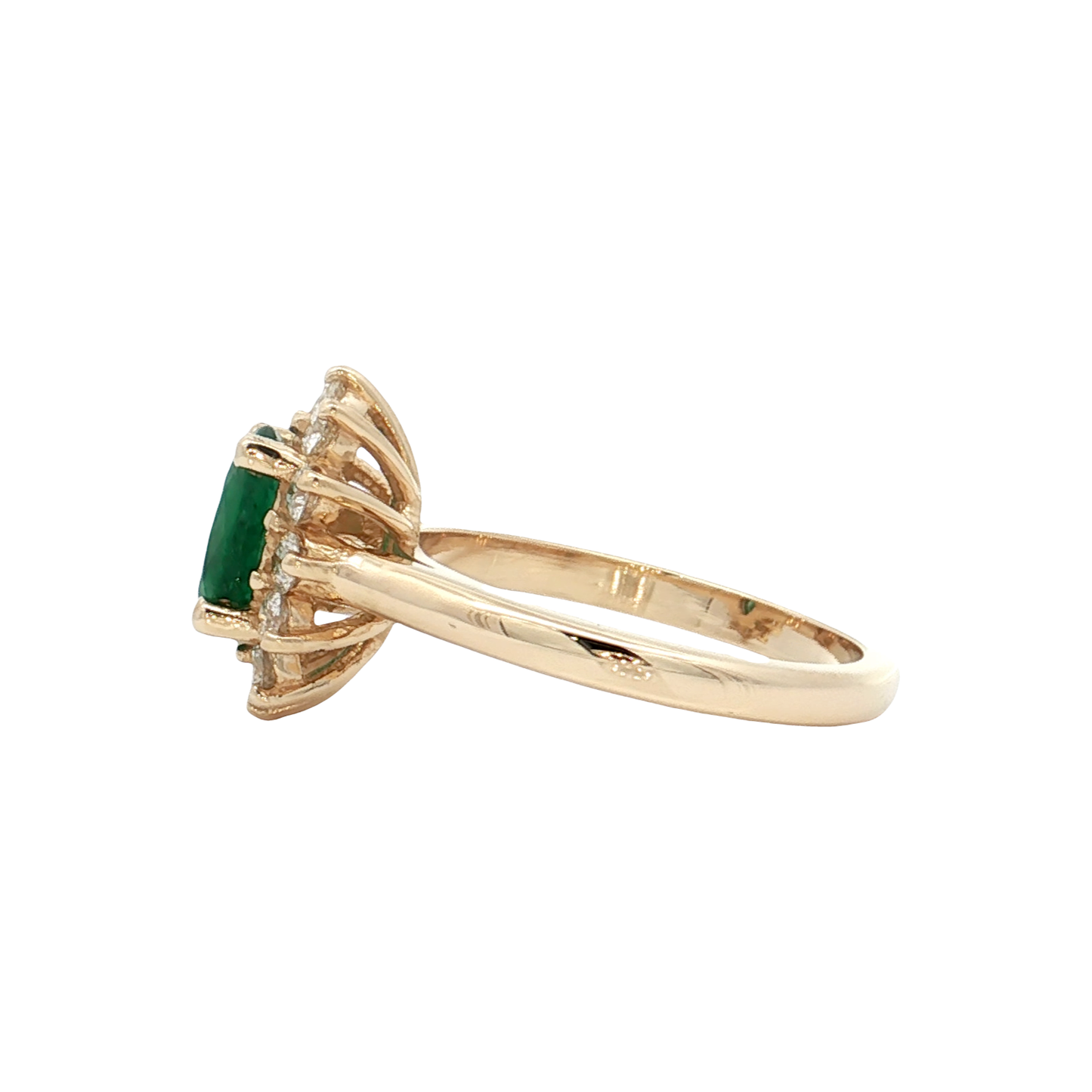 Yellow Gold Emerald & Diamond Ring