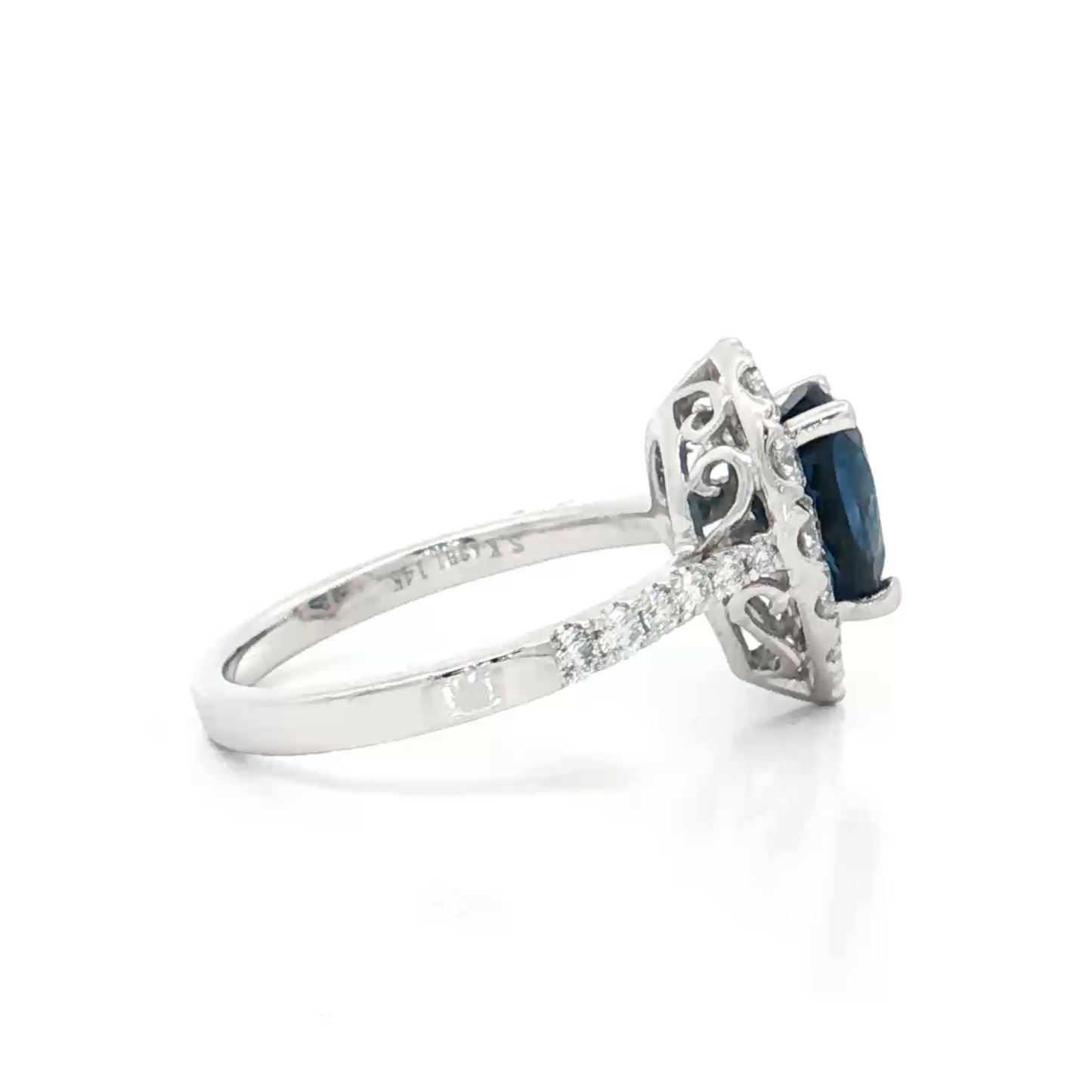 White Gold Sapphire & Diamond Ring