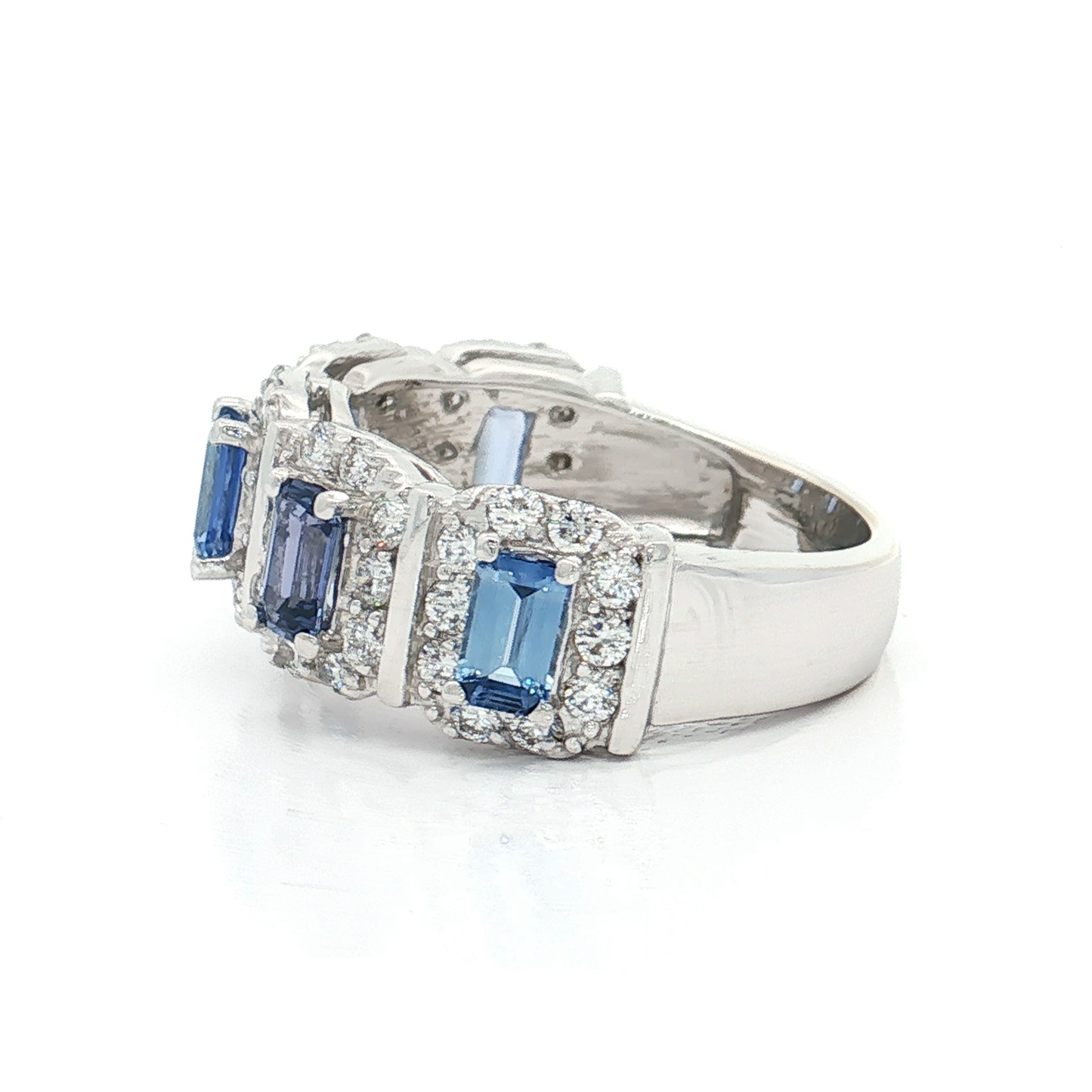 White Gold Sapphire & Diamond Band