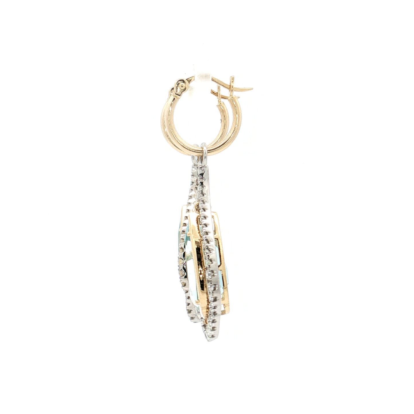 Yellow Gold Aquamarine & Diamond Earrings