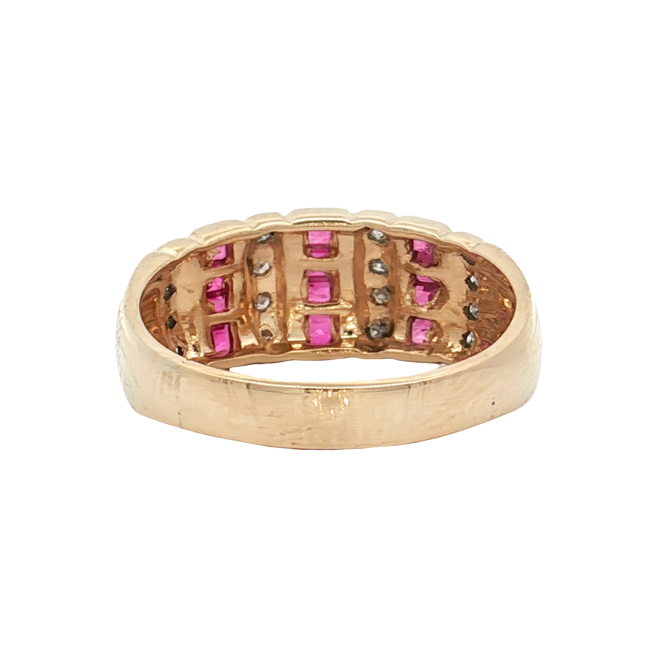 Yellow Gold Ruby & Diamond Band
