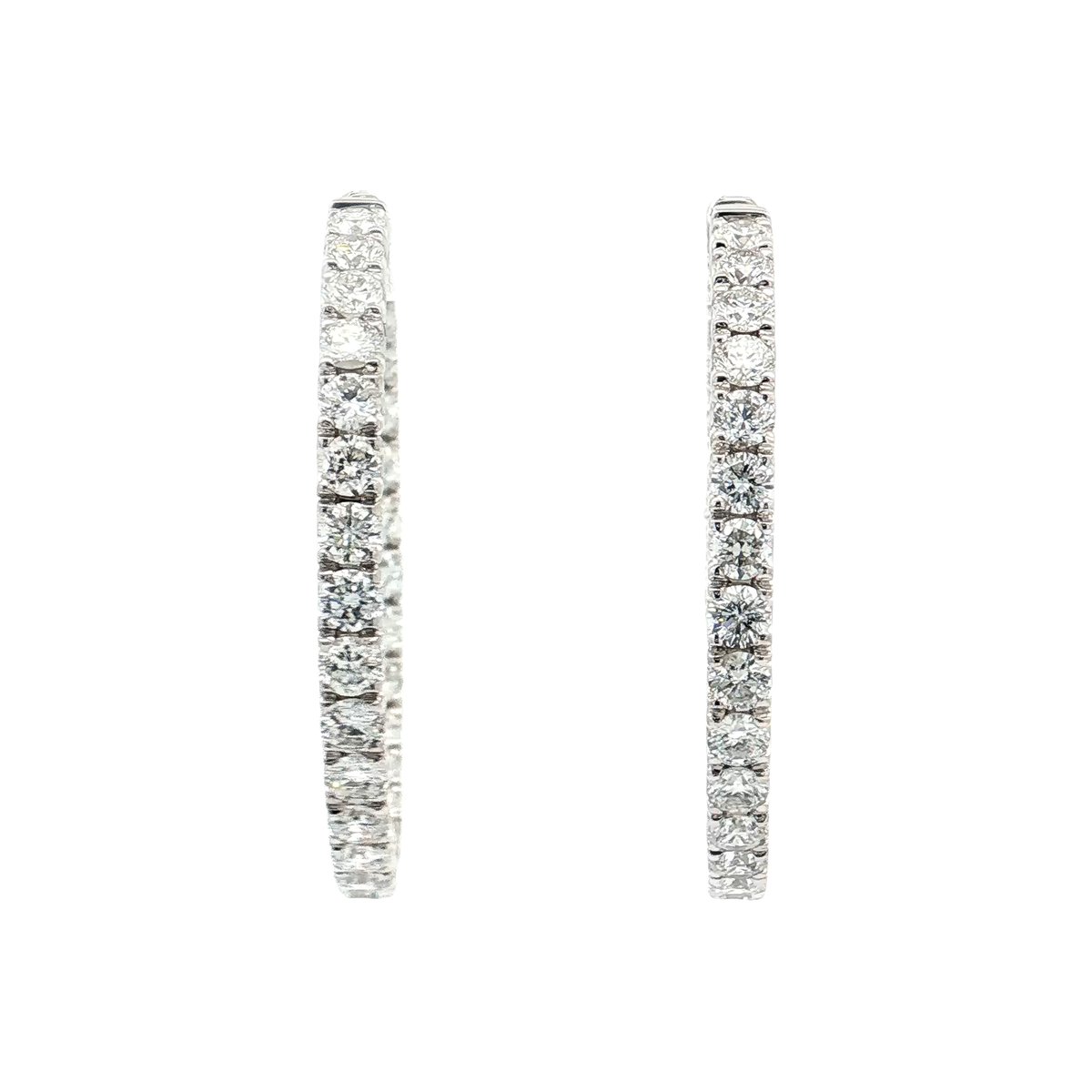White Gold Diamond Hoops