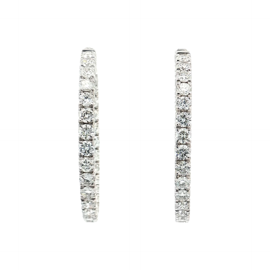 White Gold Diamond Hoops