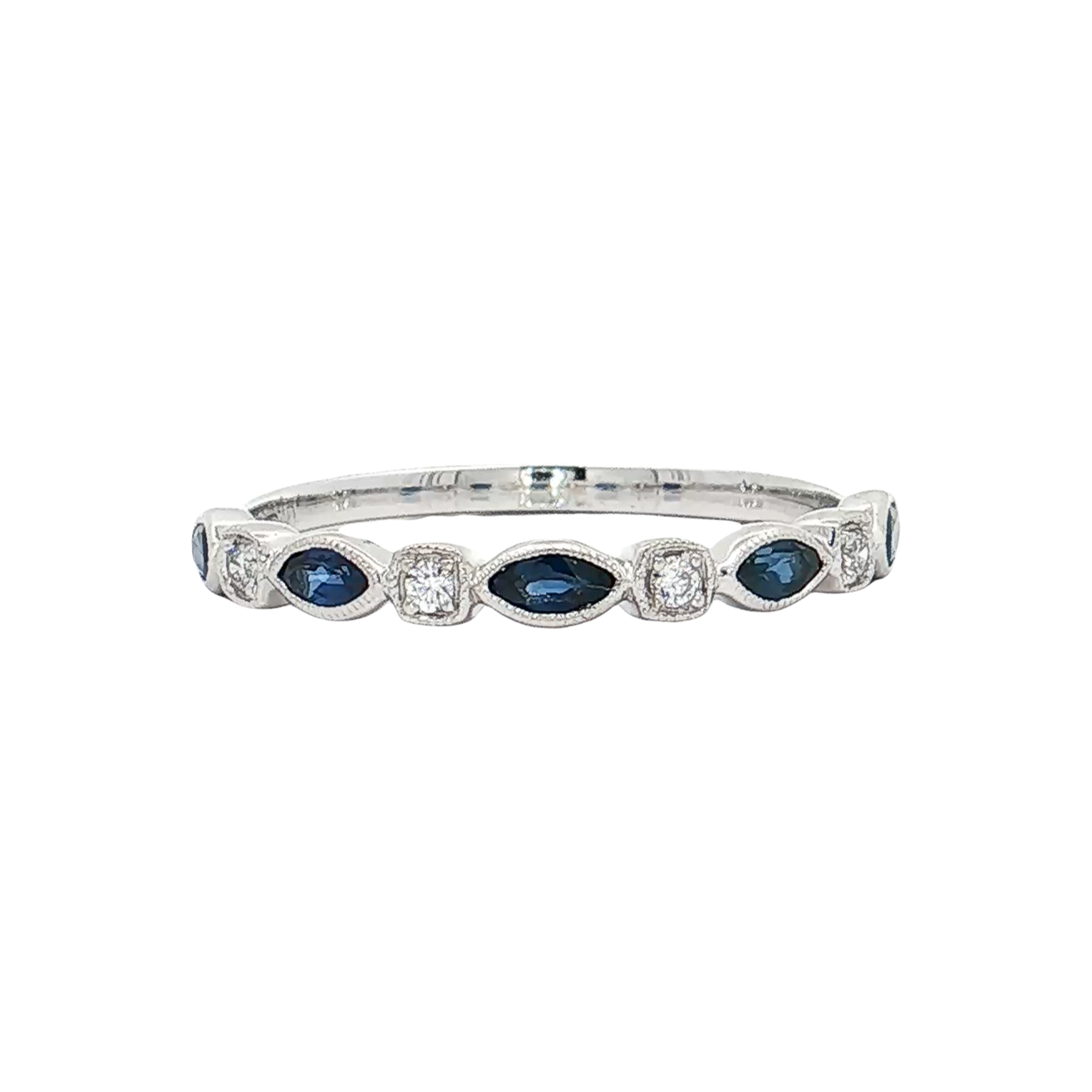 White Gold Sapphire & Diamond Band