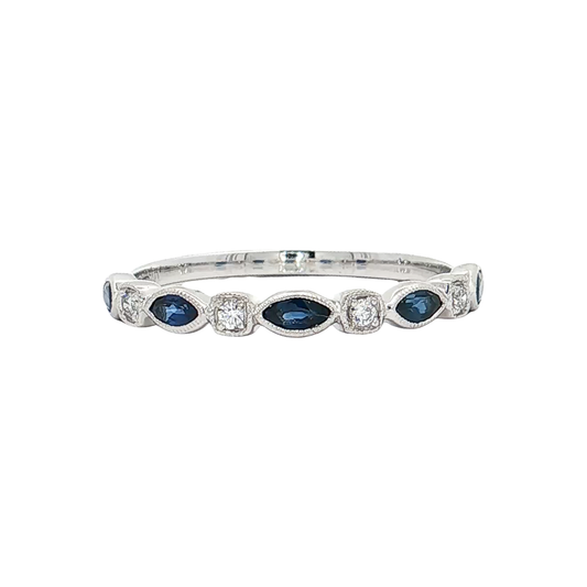 White Gold Sapphire & Diamond Band