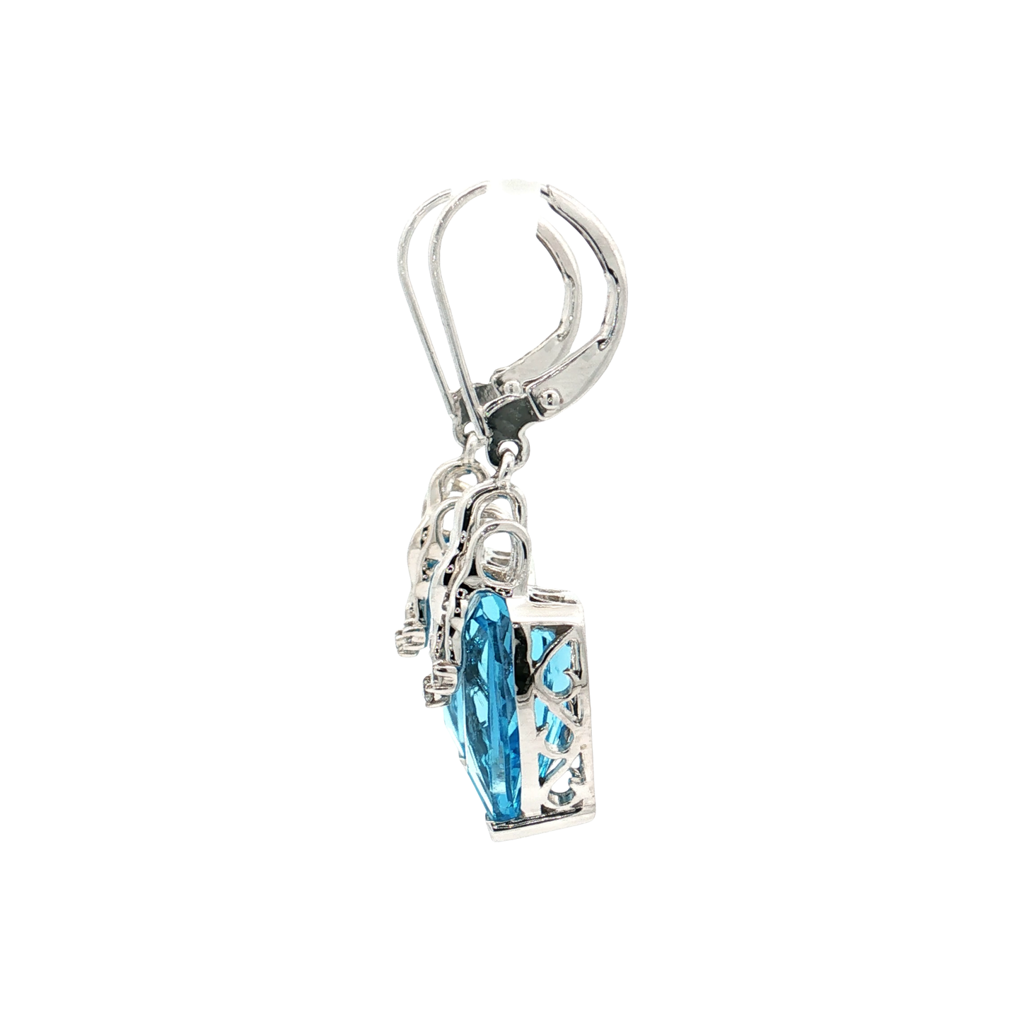 White Gold Topaz & Diamond Earring