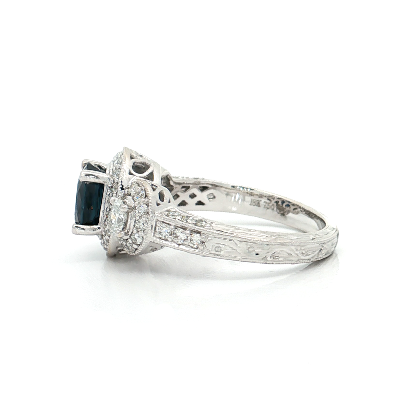 White Gold Sapphire & Diamond Ring