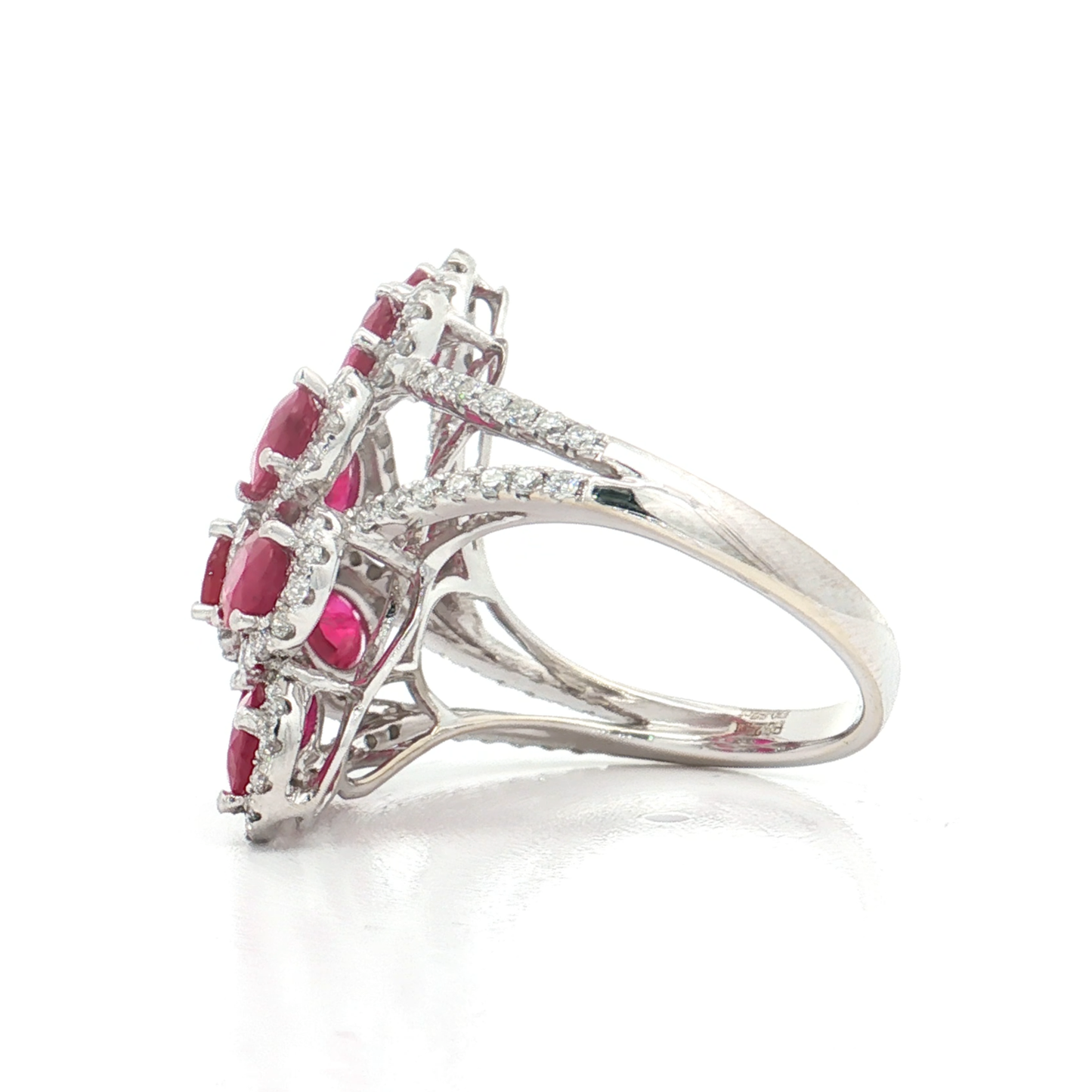 White Gold Ruby & Diamond Ring
