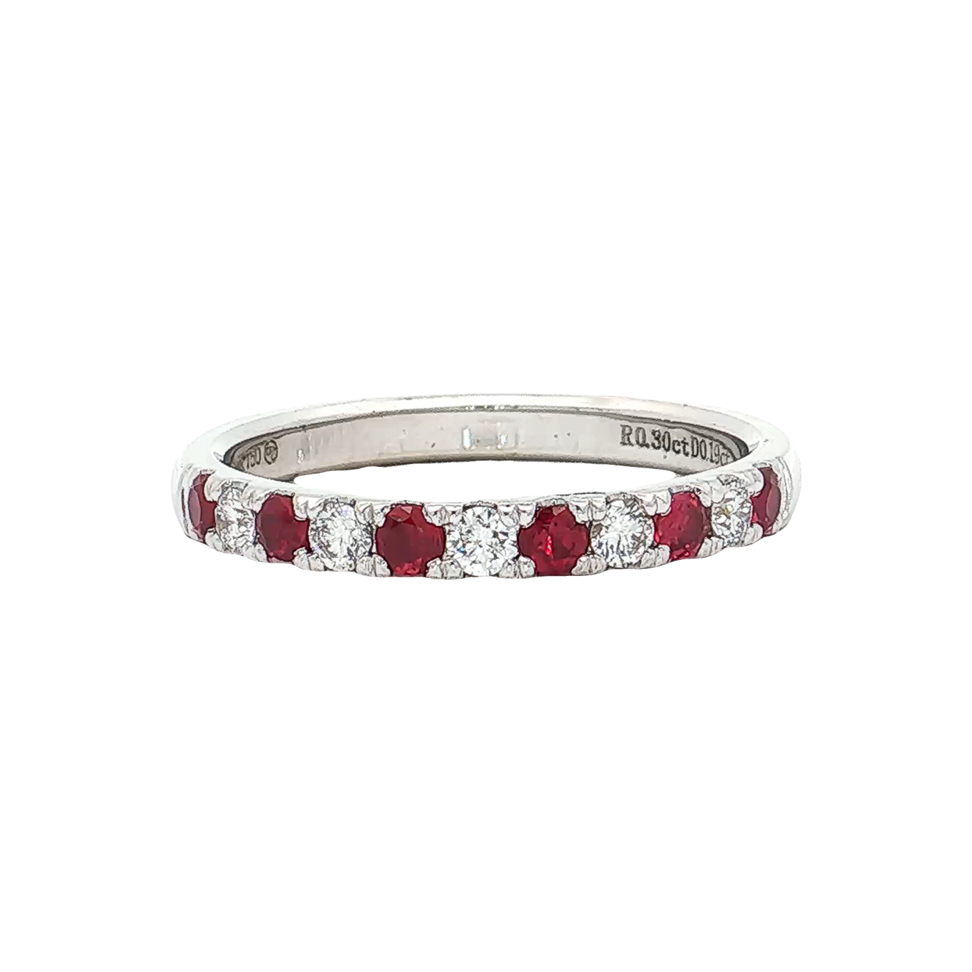 White Gold Ruby & Diamond Band
