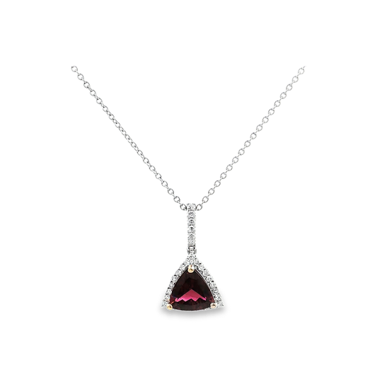 White Gold Tourmaline & Diamond Necklace