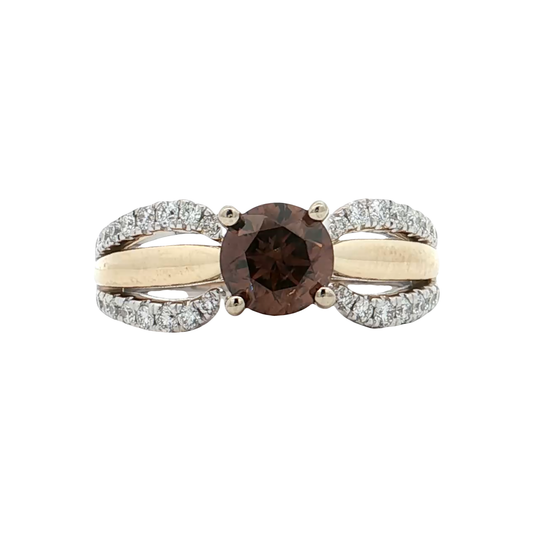 White & Yellow Gold Diamond Bridal Ring
