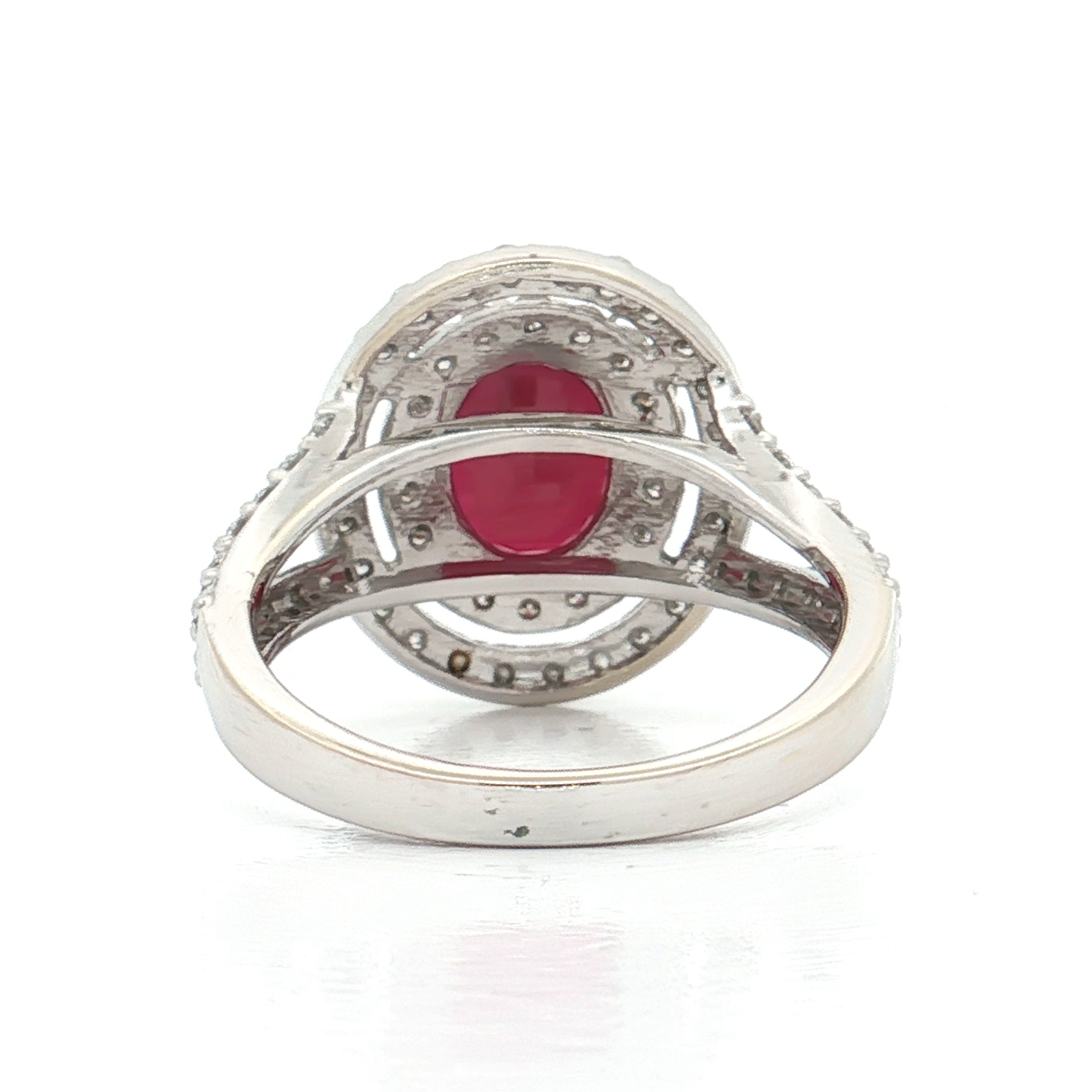 White Gold Ruby & Diamond Ring