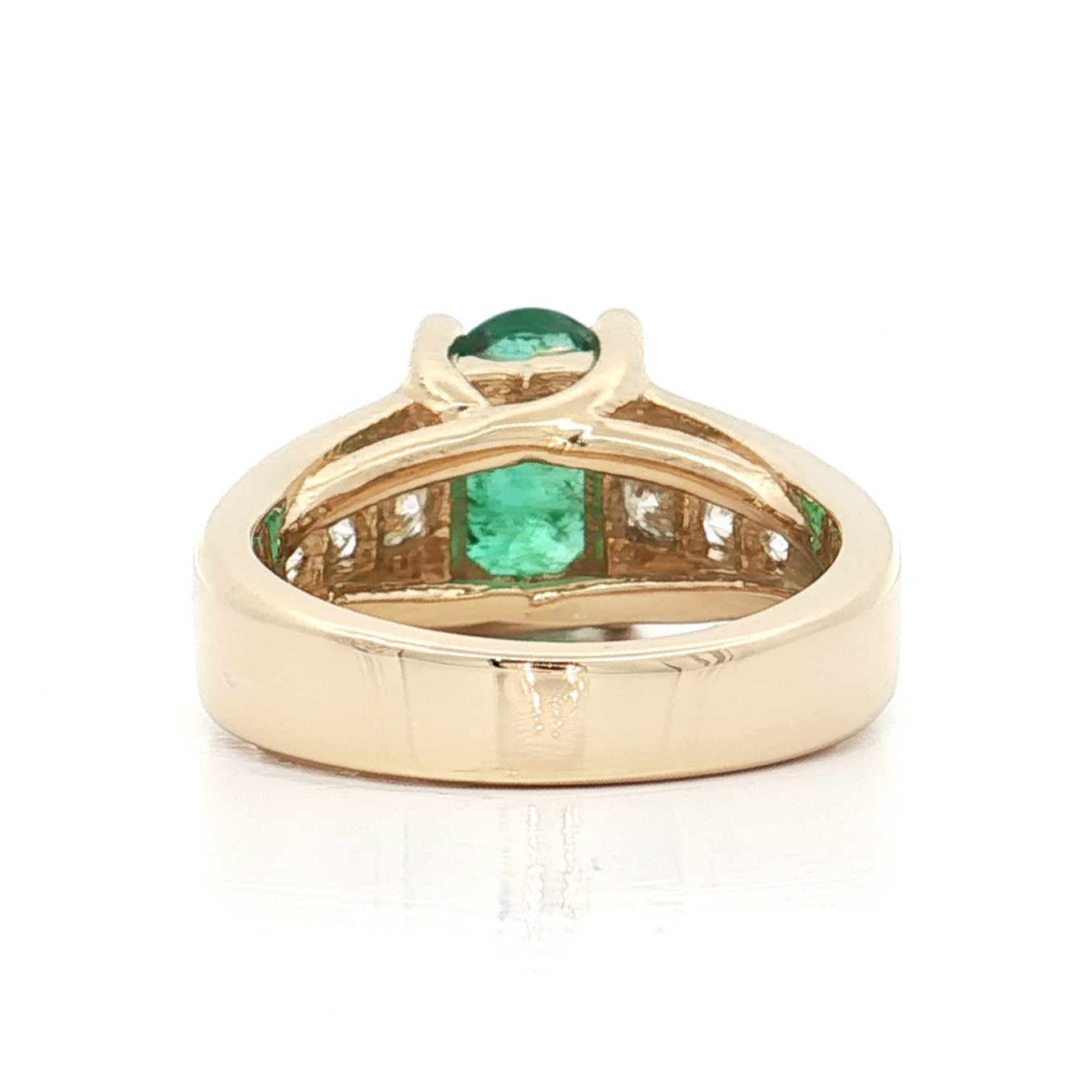 Yellow Gold Emerald & Diamond Ring