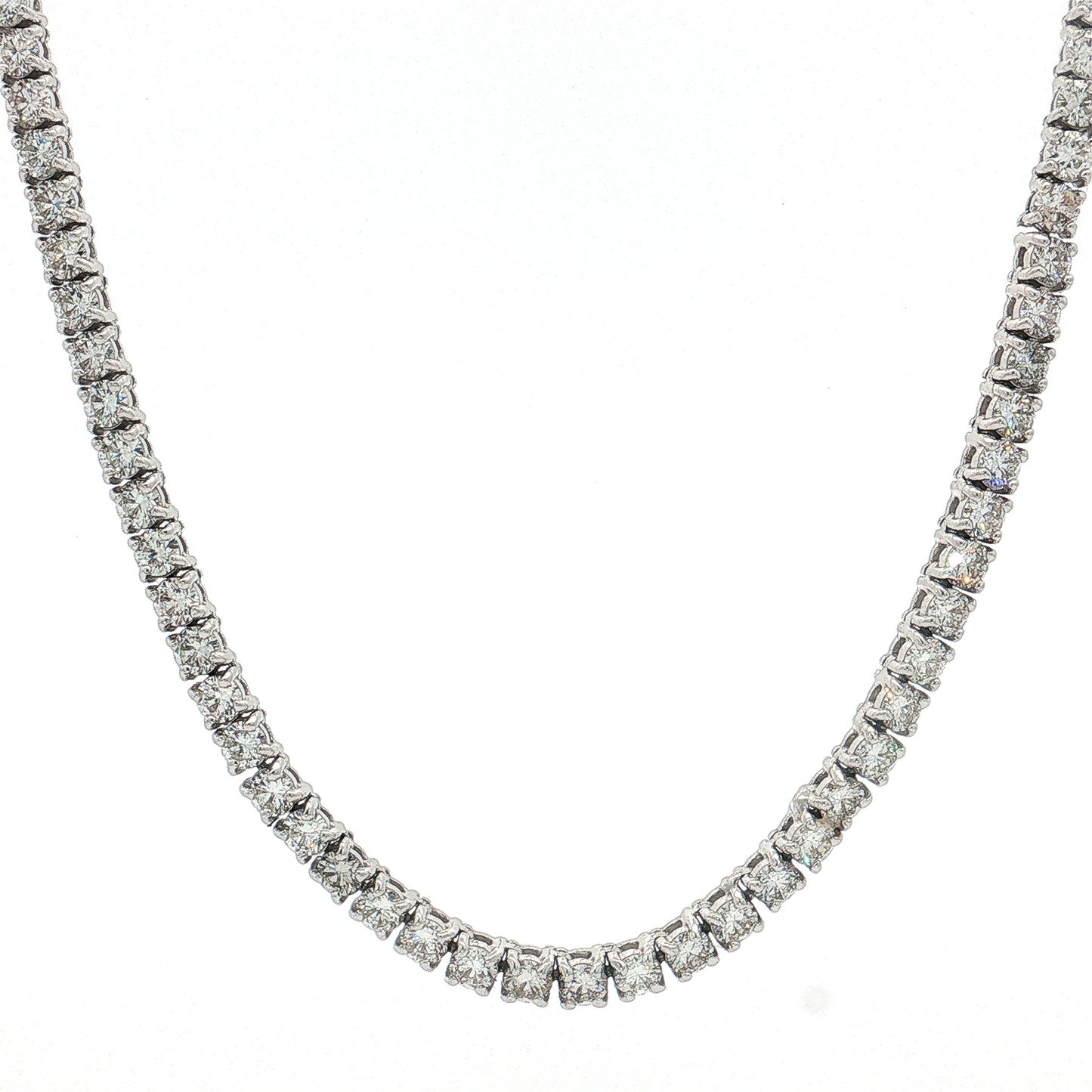 White Gold Lab-Diamond Tennis Necklace