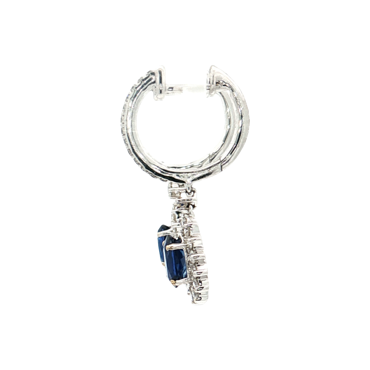 White Gold Sapphire & Diamond Earrings