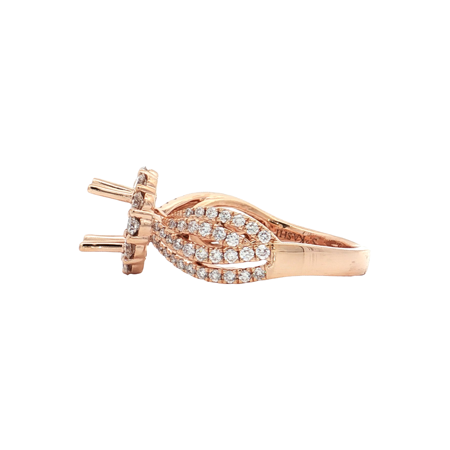 Rose Gold Diamond Bridal Setting