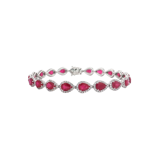 White Gold Ruby & Diamond Bracelet