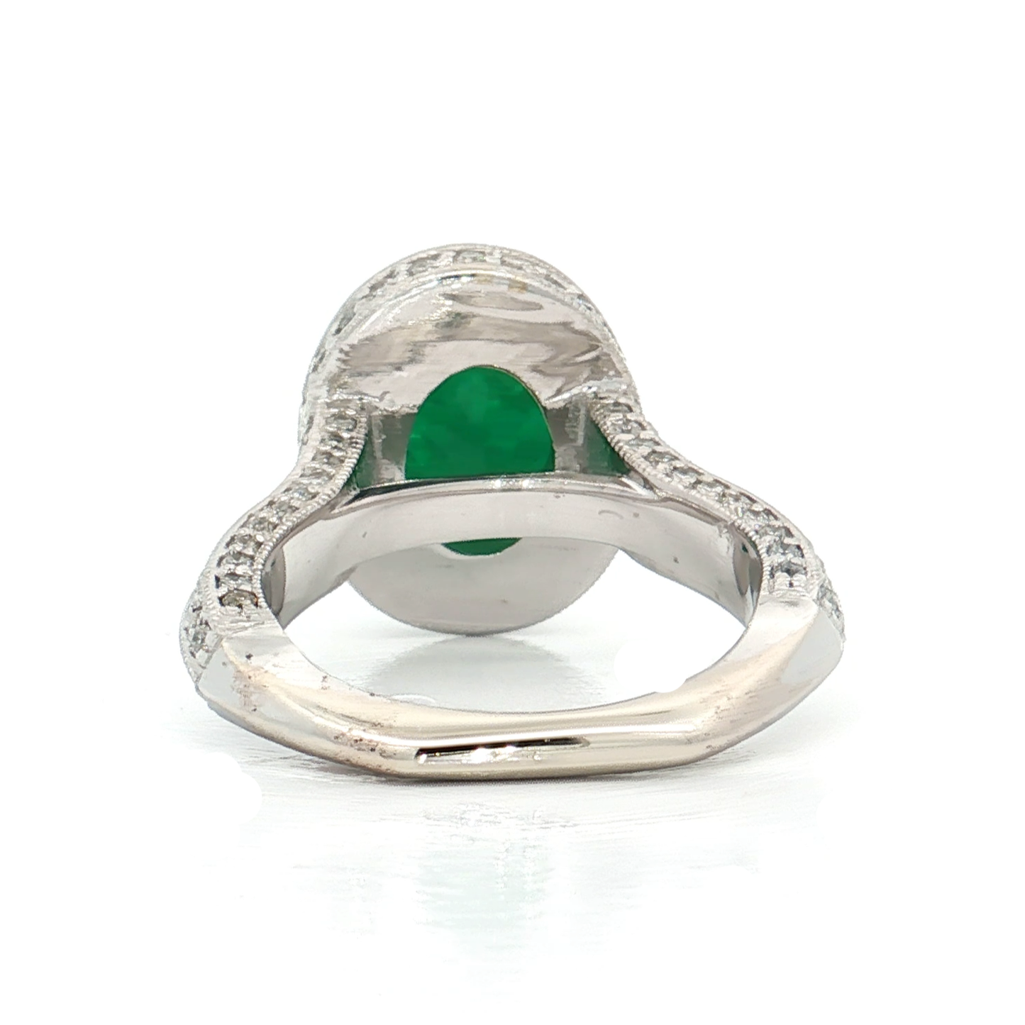 White Gold Emerald & Diamond Ring