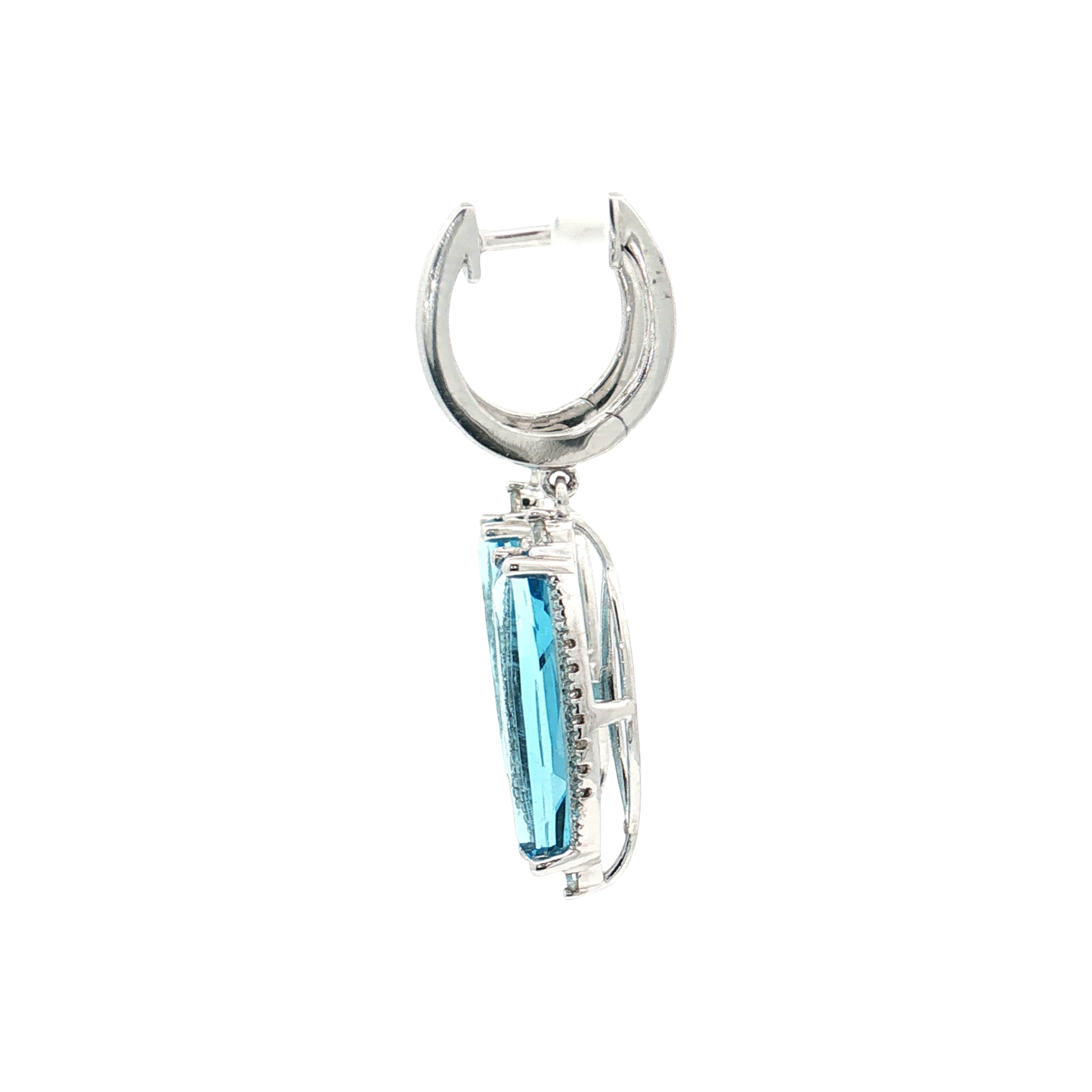 White Gold Topaz & Diamond Earrings