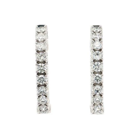 White Gold Diamond Hoops
