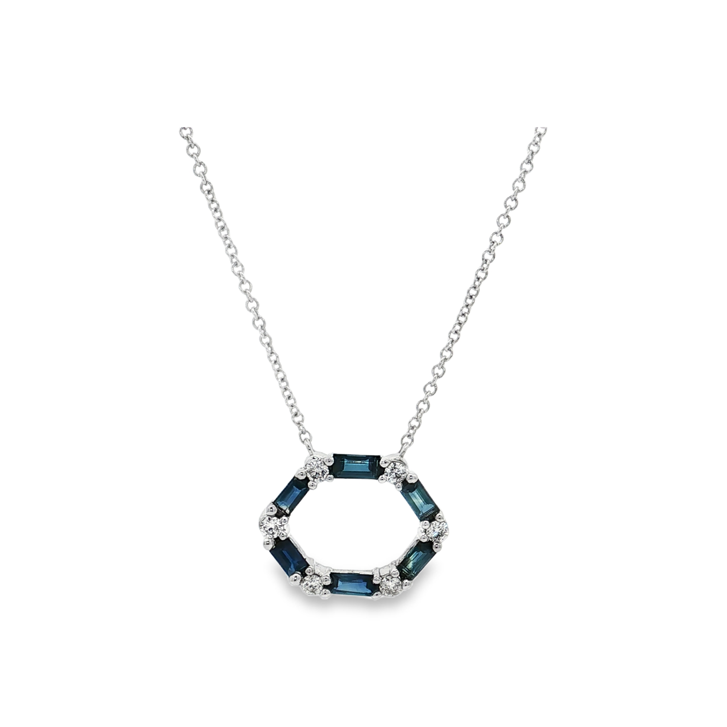 White Gold Sapphire & Diamond Necklace