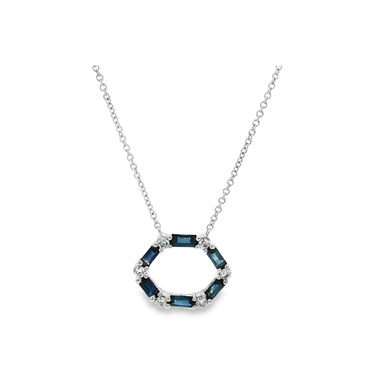 White Gold Sapphire & Diamond Necklace
