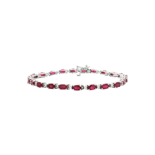 White Gold Ruby & Diamond Bracelet