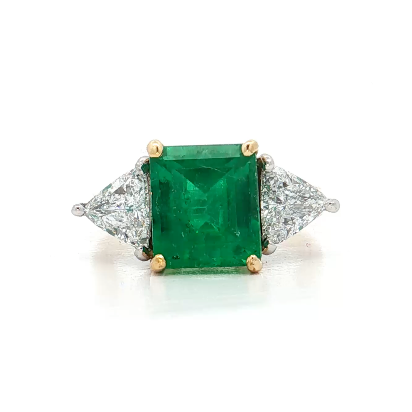 Yellow Gold Emerald & Diamond Ring