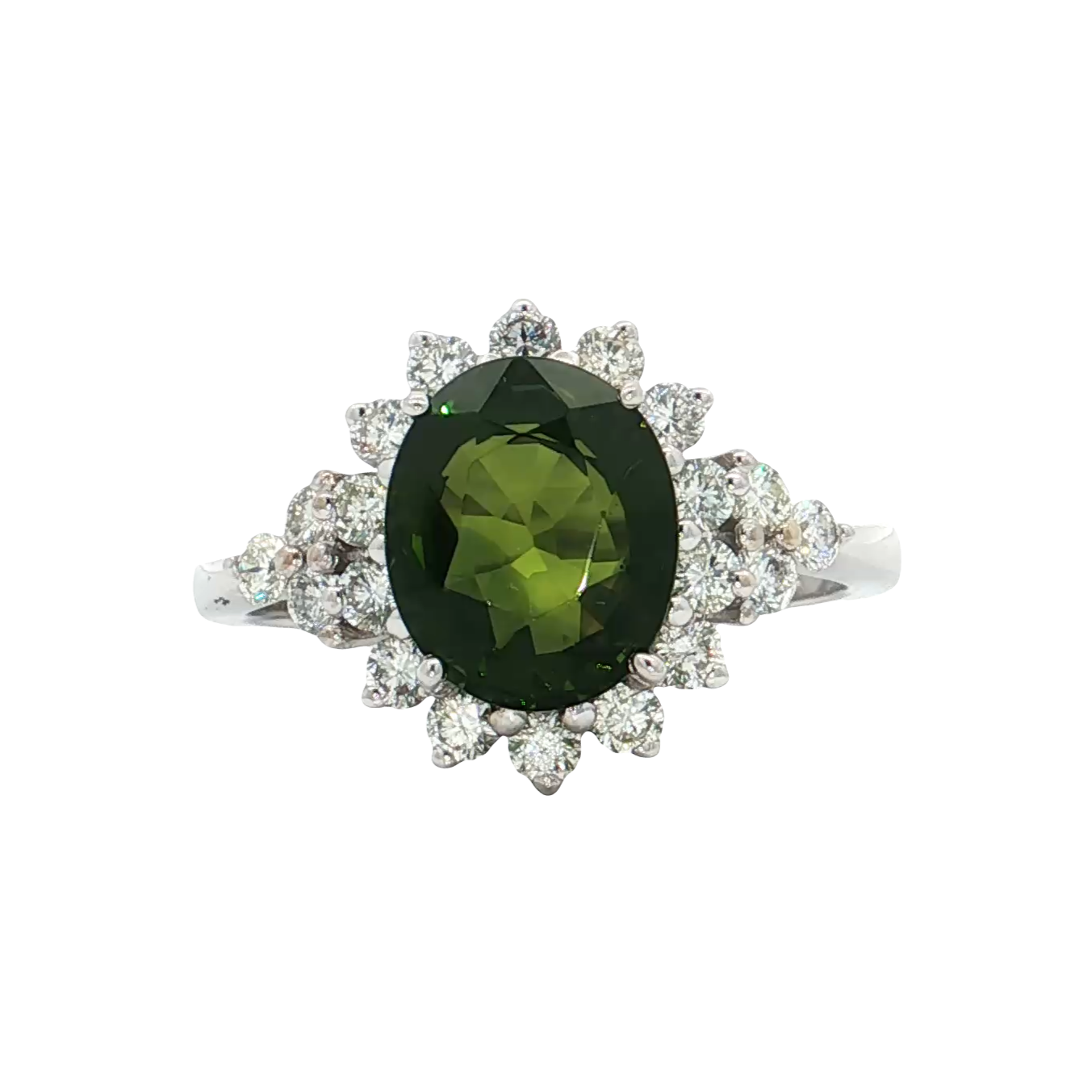 White Gold Tourmaline & Diamond Ring