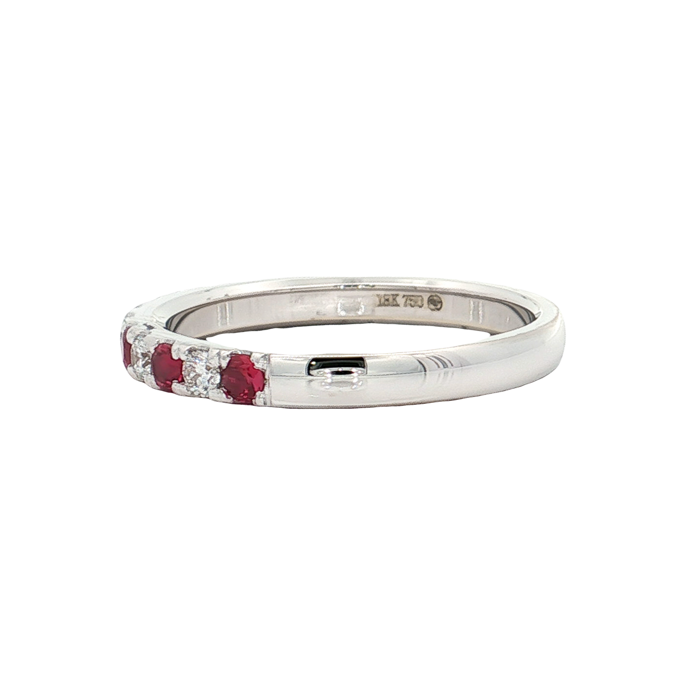 White Gold Ruby & Diamond Band