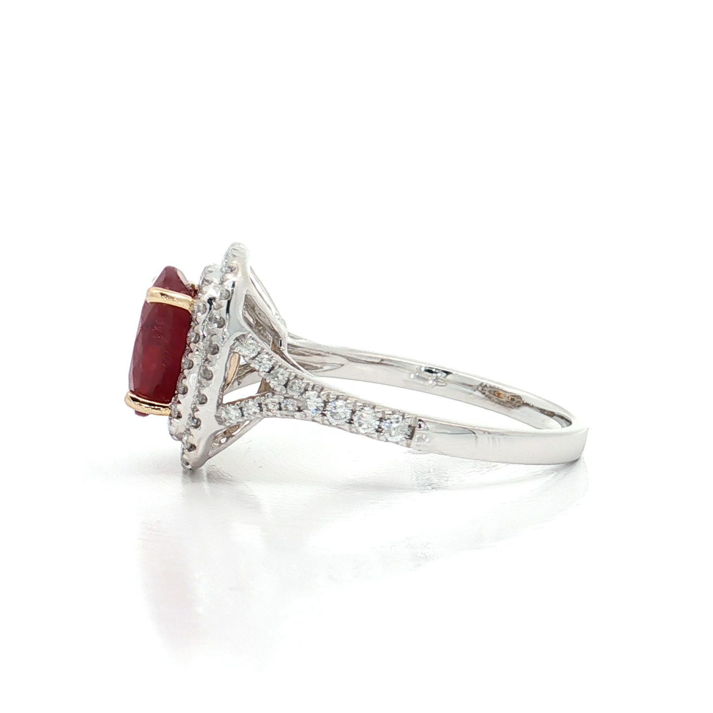 White Gold Ruby & Diamond Ring