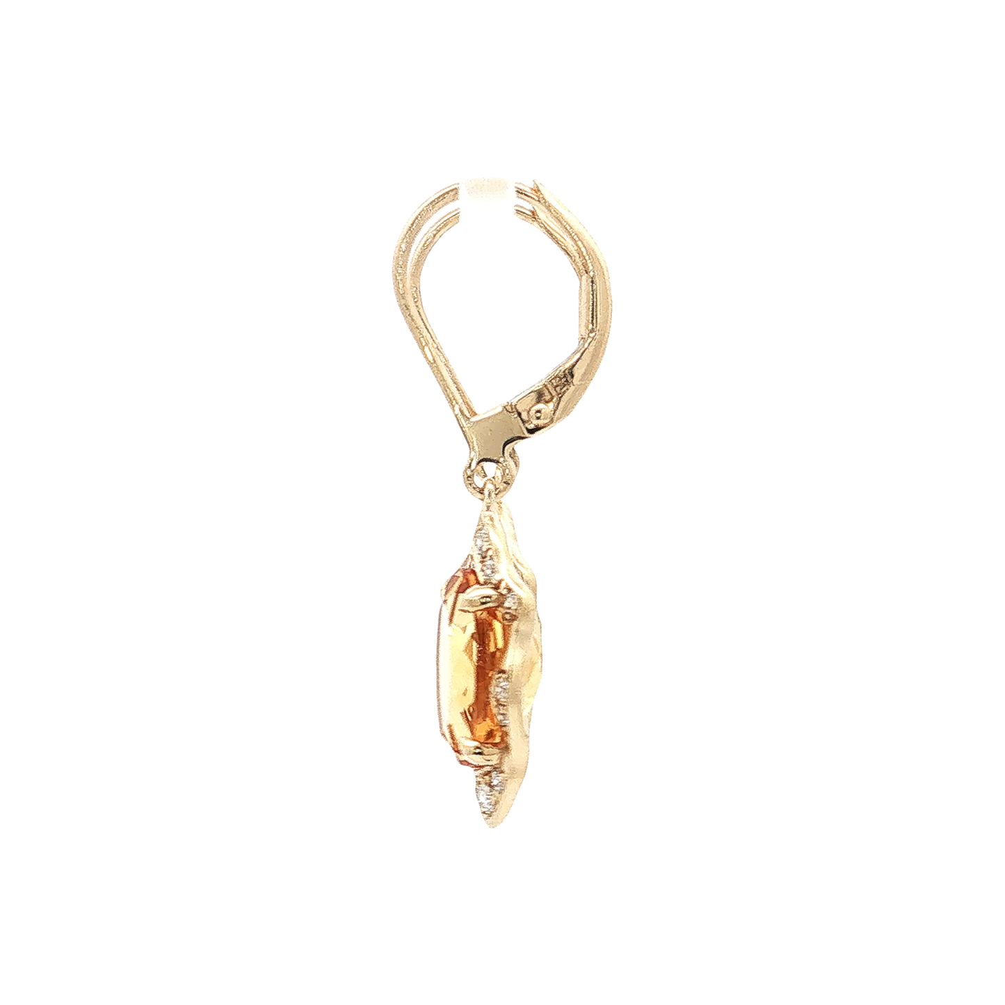 Yellow Gold Citrine & Diamond Earrings