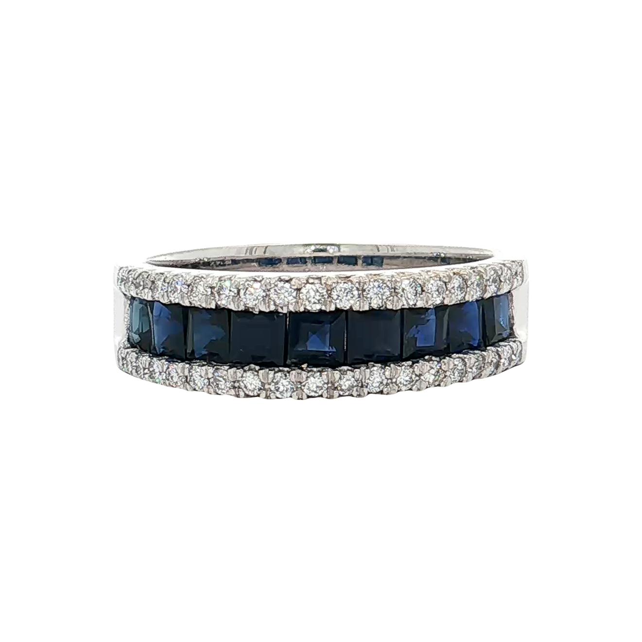 White Gold Sapphire & Diamond Band