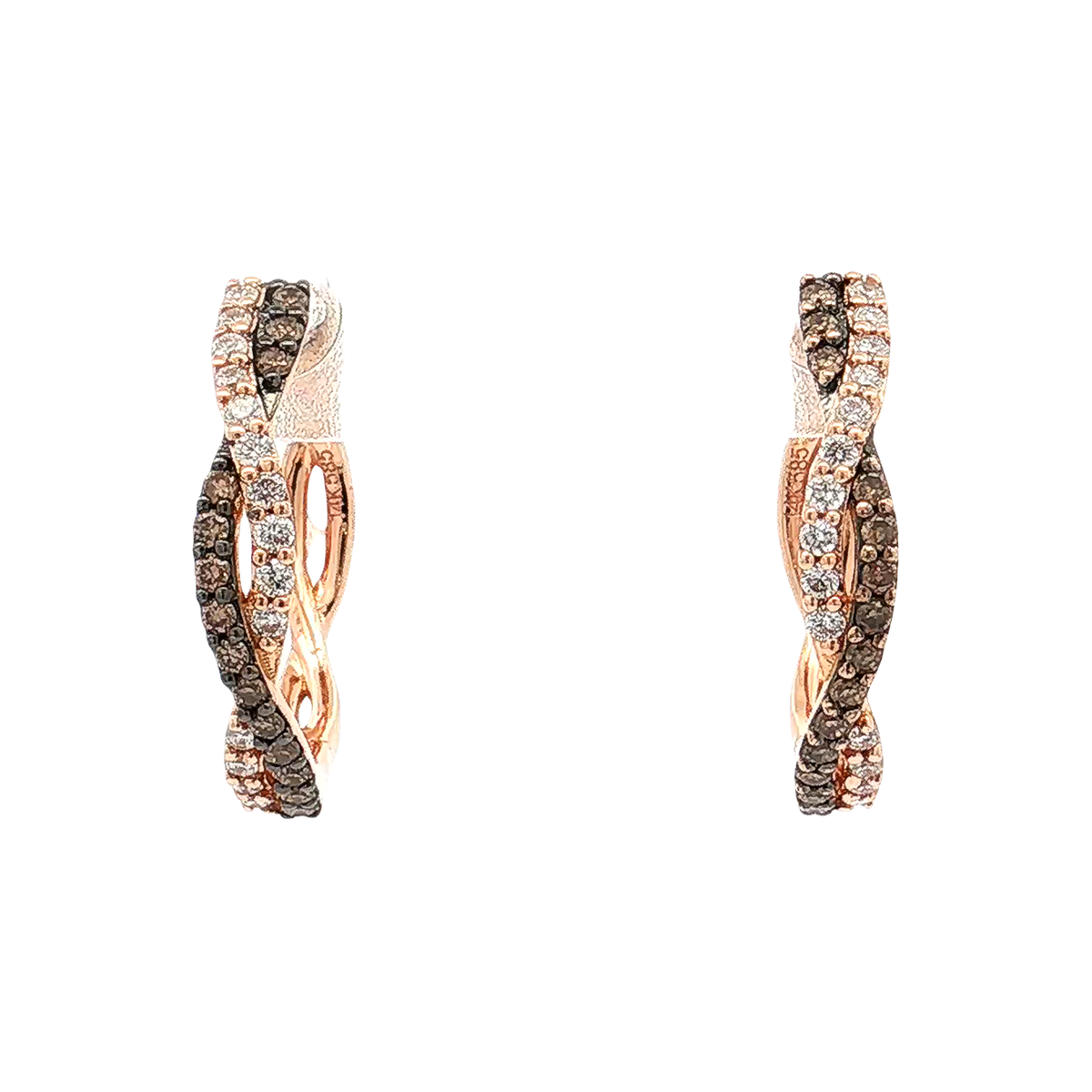 Rose Gold Diamond Hoops