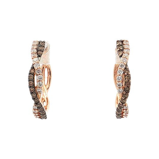 Rose Gold Diamond Hoops