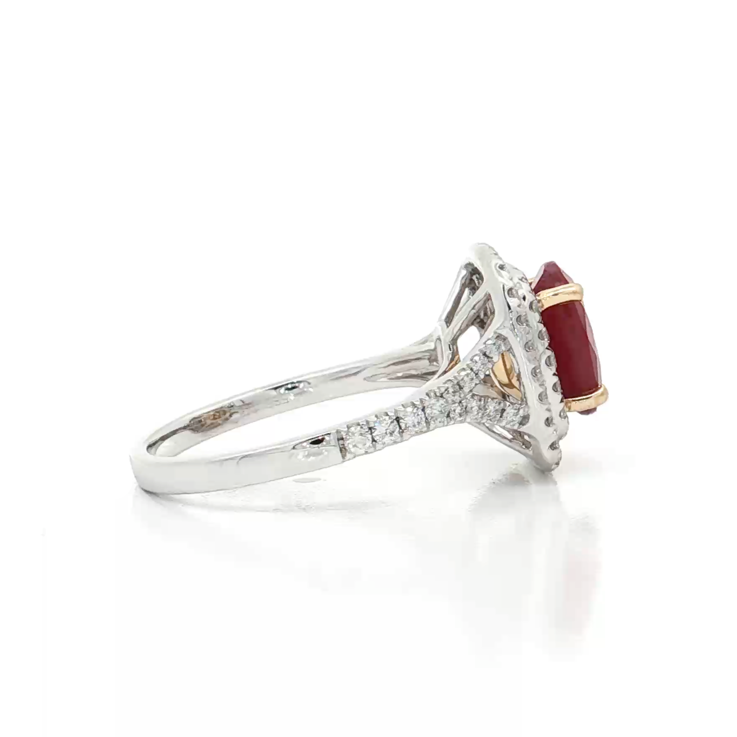 White Gold Ruby & Diamond Ring