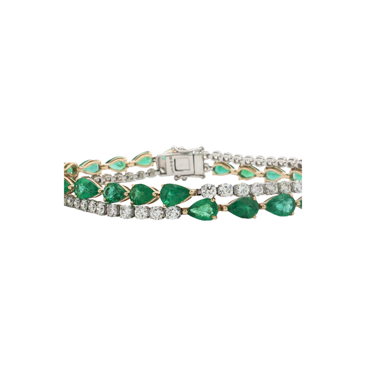 Emerald & Diamond Tennis Bracelet